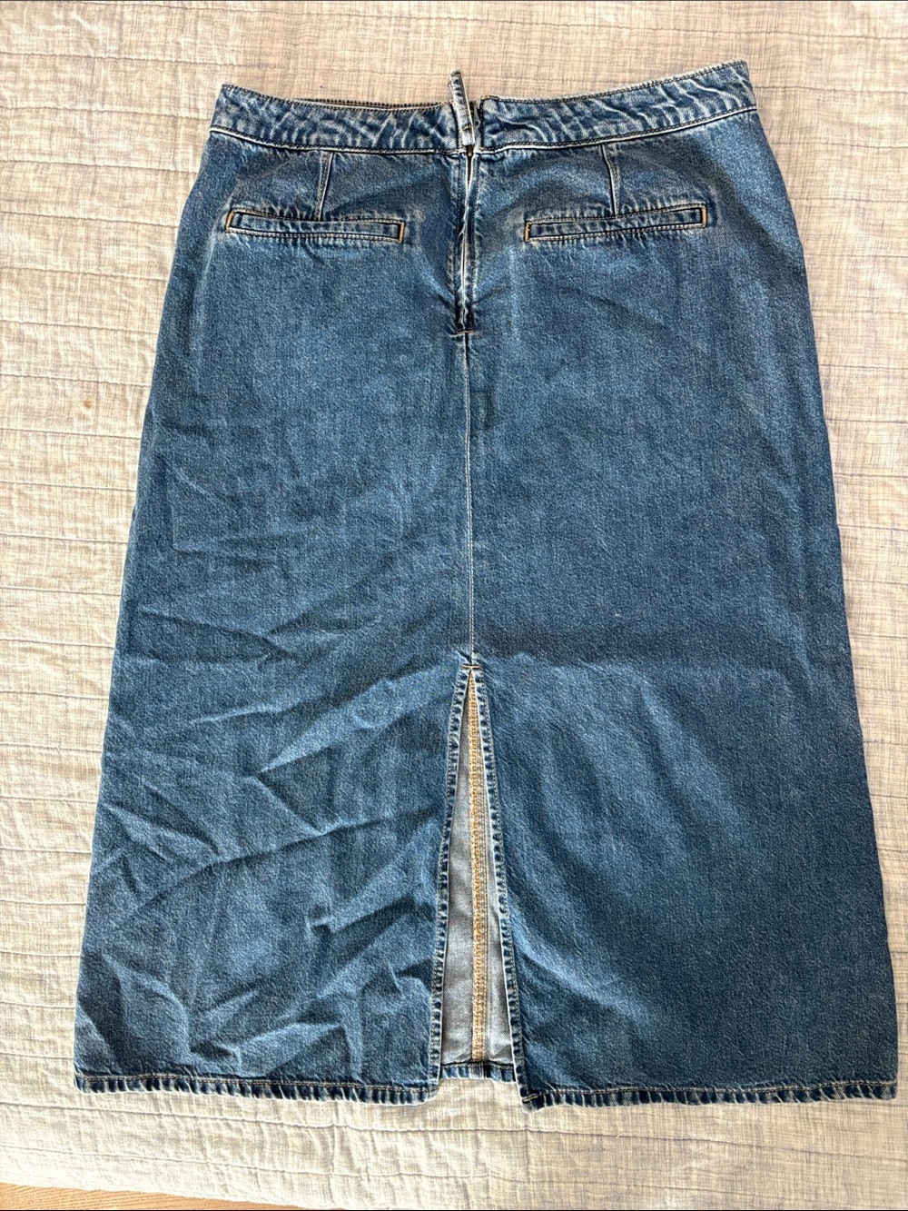 LOFT Blue Denim Midi Skirt